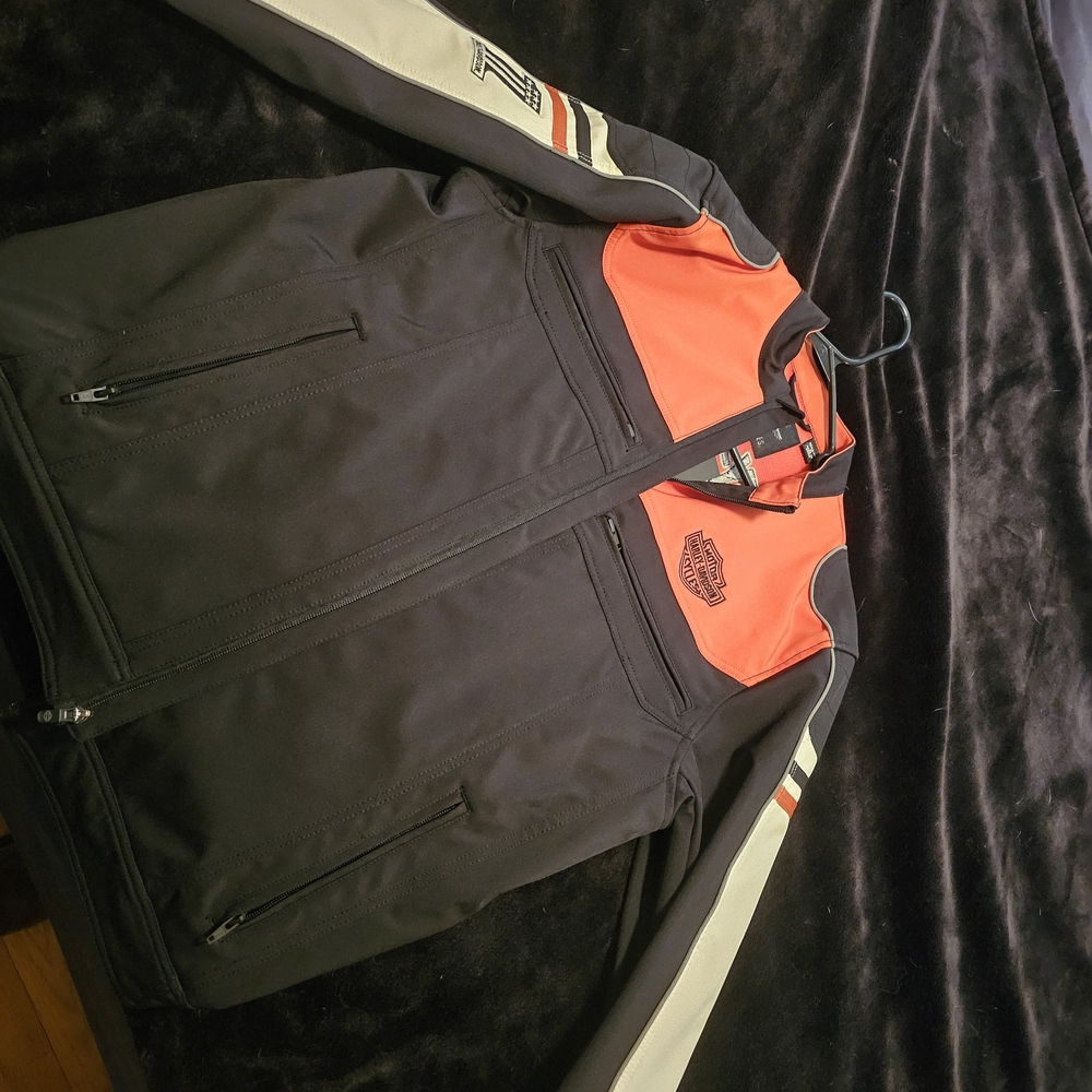 Men's Black and Orange Jacket